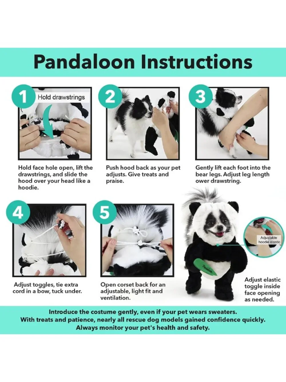 Funny Panda Dog Halloween Costume for Small & Medium Pets - Unique Design, Size